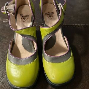 John Fluevog  Size 8.5. Lime , mauve and grey. Comfy shoes! Outstanding style